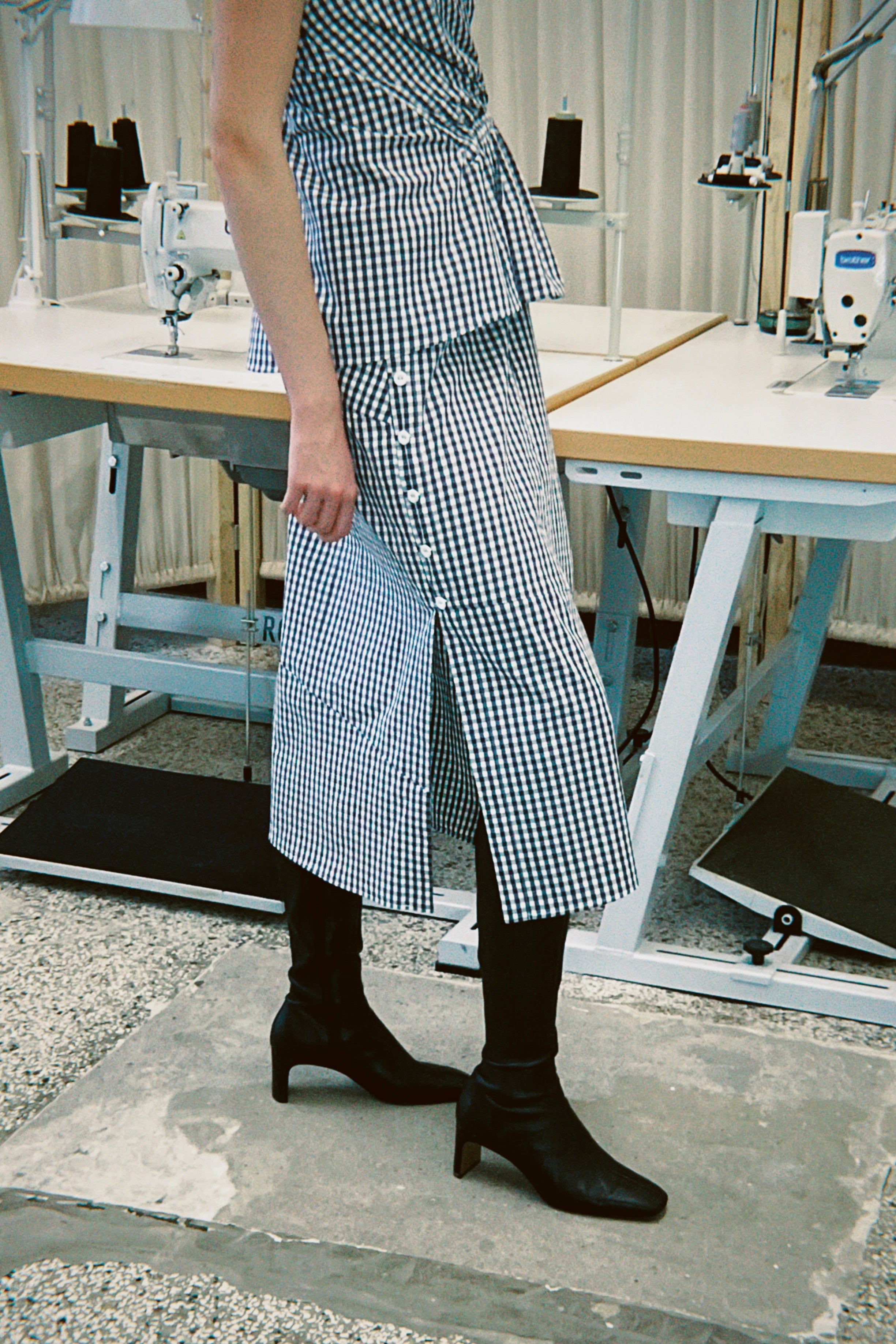 Buttoned Skirt, gingham