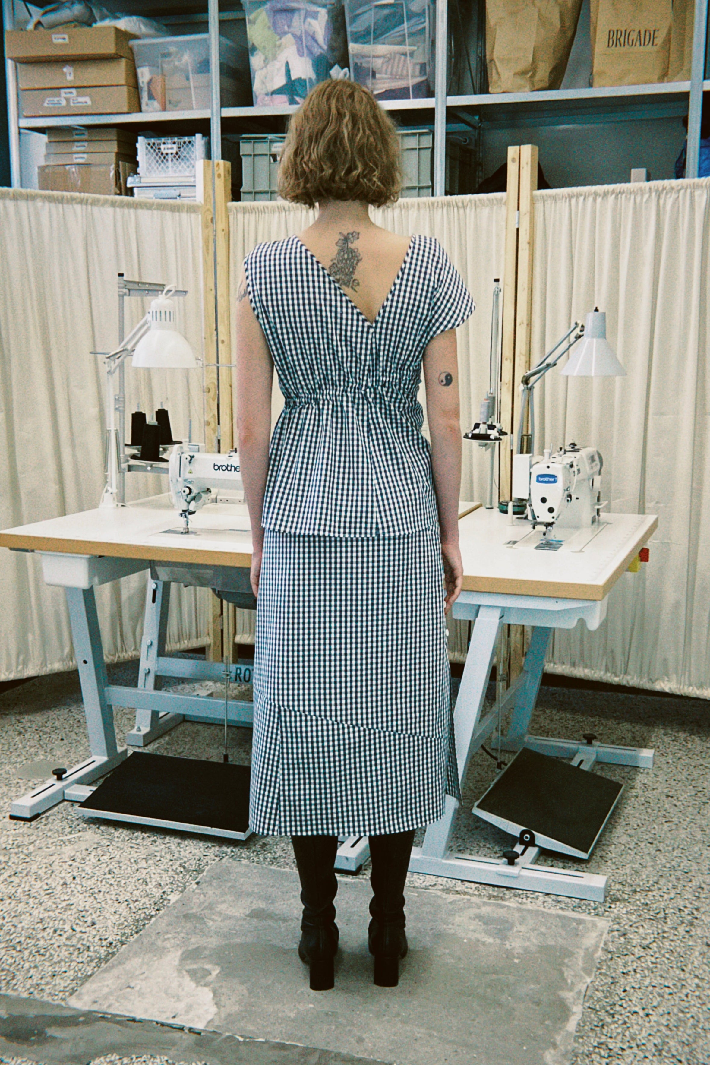 Buttoned Skirt, gingham